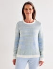 Ella J Crewneck Jumper, Blue & Sage product photo View 05 S
