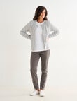 Ella J Classic Cable Cardigan, Grey Marle product photo View 03 S