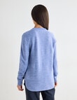 Ella J Textured Crewneck Jumper, Denim Blue product photo View 02 S