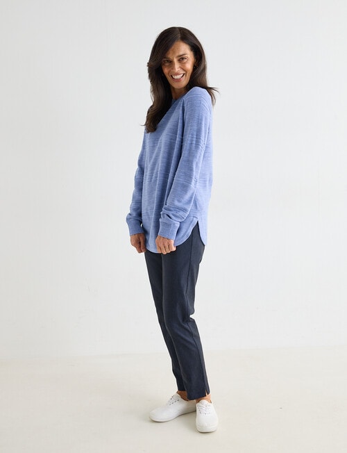 Ella J Textured Crewneck Jumper, Denim Blue product photo View 03 L