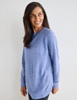 Ella J Textured Crewneck Jumper, Denim Blue product photo View 04 S