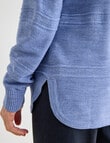Ella J Textured Crewneck Jumper, Denim Blue product photo View 05 S