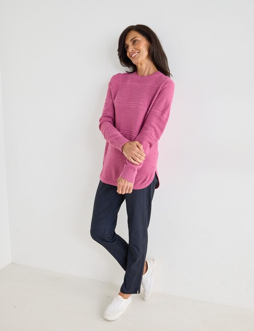 Ella J Textured Crewneck Jumper, Quartz product photo View 03 L