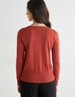 Oliver Black Long Sleeve Crew Neck Cardigan, Spice product photo View 02 S