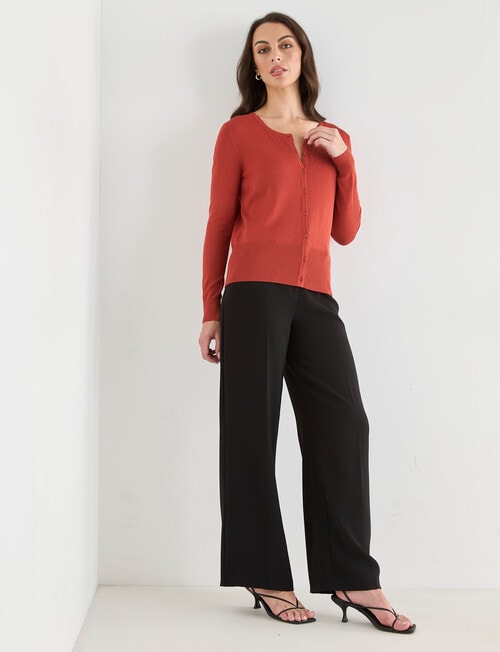 Oliver Black Long Sleeve Crew Neck Cardigan, Spice product photo View 03 L