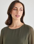 Oliver Black Double Layer Top, Khaki product photo View 04 S