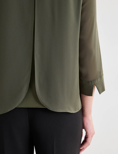 Oliver Black Double Layer Top, Khaki product photo View 05 L