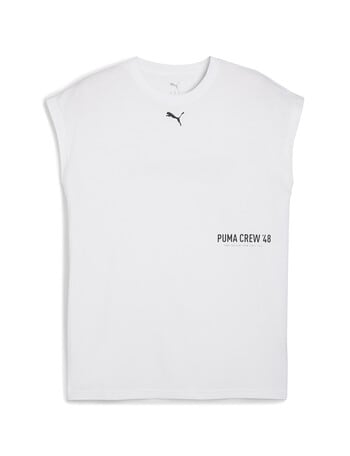 Puma Graphic Cutoff Tank, White product photo