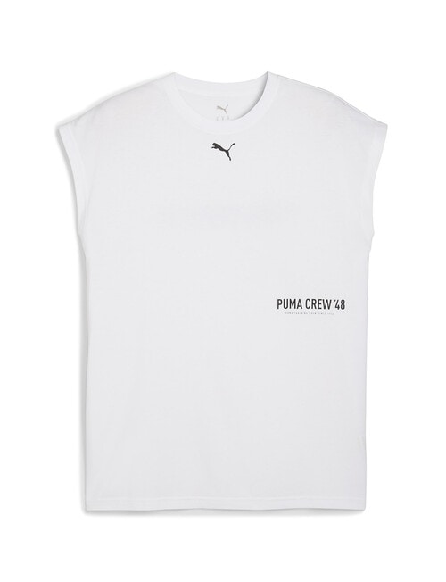 Puma Graphic Cutoff Tank, White product photo