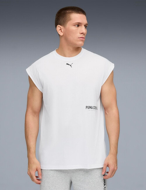 Puma Graphic Cutoff Tank, White product photo View 03 L