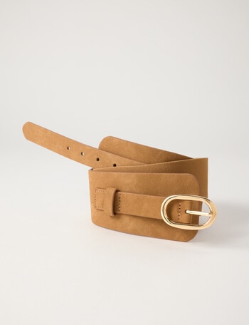 Boston + Bailey Wide Belt, Tan product photo