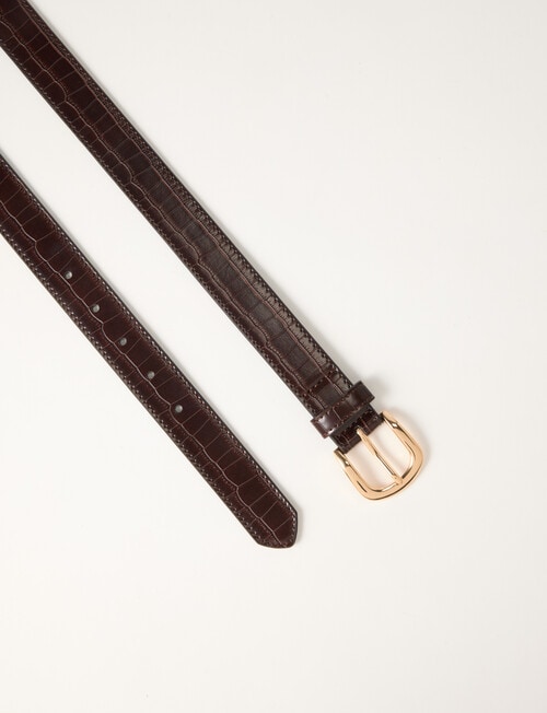 Boston + Bailey Embossed Belt, Dark Brown product photo View 02 L
