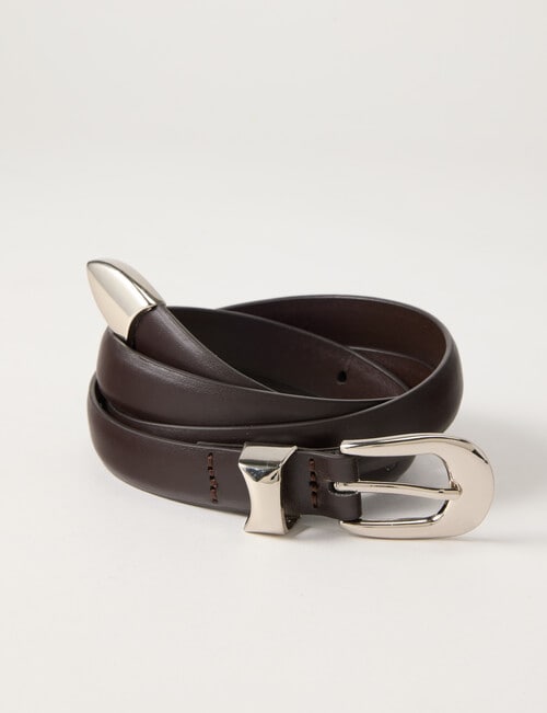 Boston + Bailey Slim Belt, Dark Brown product photo