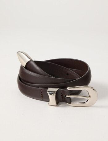 Boston + Bailey Slim Belt, Dark Brown product photo