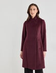 Oliver Black Funnel Neck Coat, Burgundy product photo