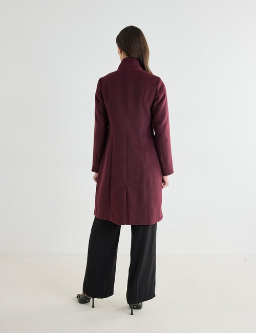 Oliver Black Funnel Neck Coat, Burgundy product photo View 02 L