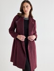 Oliver Black Funnel Neck Coat, Burgundy product photo View 06 S