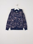 Mac & Ellie Bows Zip Front Hoodie, Navy product photo