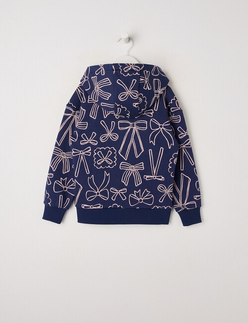 Mac & Ellie Bows Zip Front Hoodie, Navy product photo View 02 L