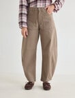 Zest Darted Barrel Leg Pant, Walnut product photo
