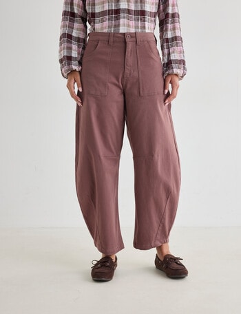 Zest Darted Barrel Leg Pant, Rose Brown product photo
