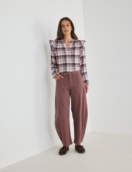 Zest Darted Barrel Leg Pant, Rose Brown product photo View 03 L