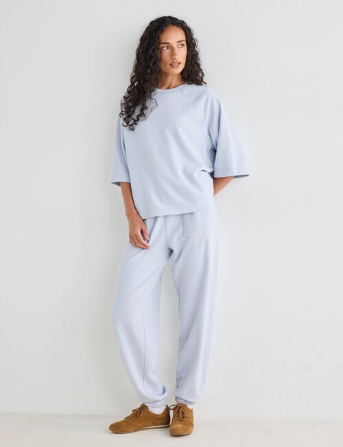 Zest Lounge Loop Back Raglan Tee, Grey Dawn product photo View 03 L