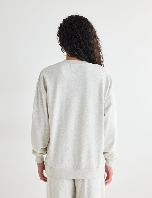 Zest Lounge Loop Back Crew Neck Sweatshirt, Oat Melange product photo View 02 L