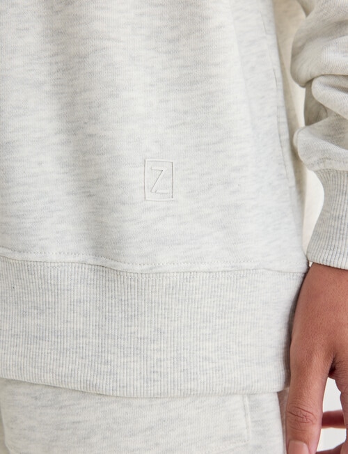 Zest Lounge Loop Back Crew Neck Sweatshirt, Oat Melange product photo View 05 L