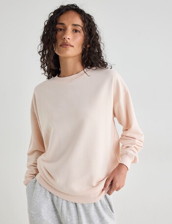 Zest Lounge Loop Back Crew Neck Sweatshirt, Rosewater product photo