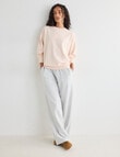 Zest Lounge Loop Back Crew Neck Sweatshirt, Rosewater product photo View 03 S