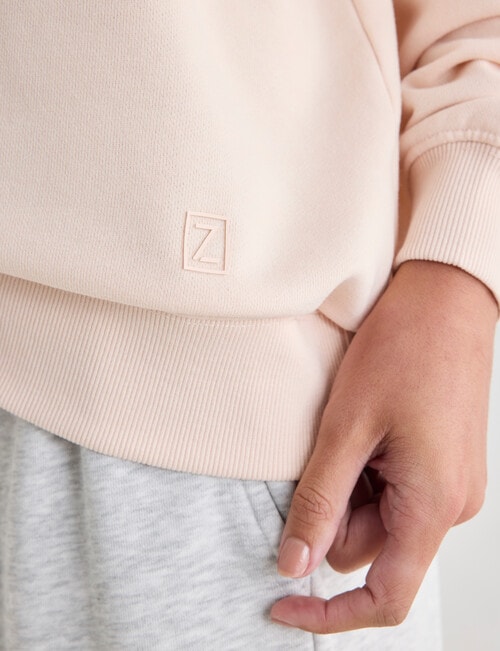 Zest Lounge Loop Back Crew Neck Sweatshirt, Rosewater product photo View 06 L