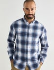 Gasoline Rider Check Long Sleeve Shirt, Navy product photo