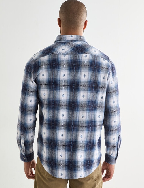 Gasoline Rider Check Long Sleeve Shirt, Navy product photo View 02 L