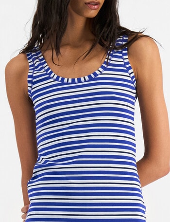 Jockey Woman Comfort Classic Cotton Cami, Milan Stripe & Sapphire product photo