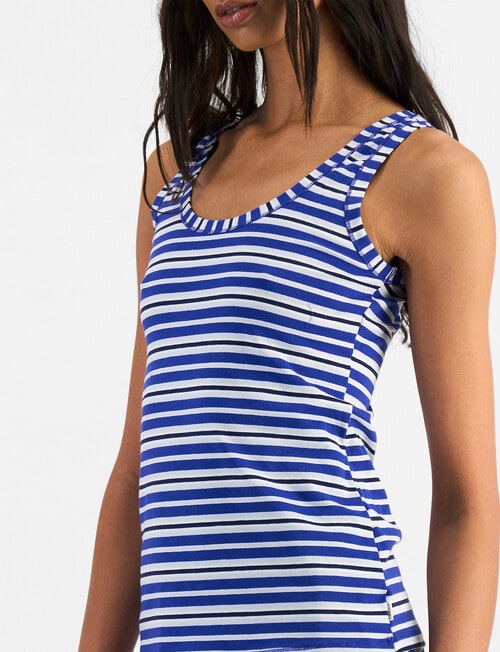 Jockey Woman Comfort Classic Cotton Cami, Milan Stripe & Sapphire product photo View 02 L