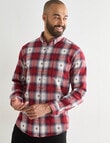 Gasoline Rider Check Long Sleeve Shirt, Red product photo