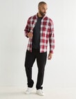 Gasoline Rider Check Long Sleeve Shirt, Red product photo View 03 S