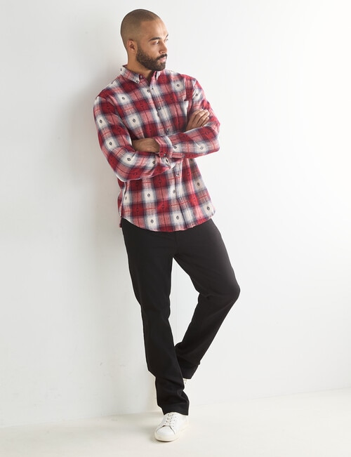 Gasoline Rider Check Long Sleeve Shirt, Red product photo View 08 L