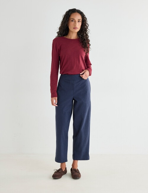 Zest Barrel Leg Pant, Navy product photo View 03 L