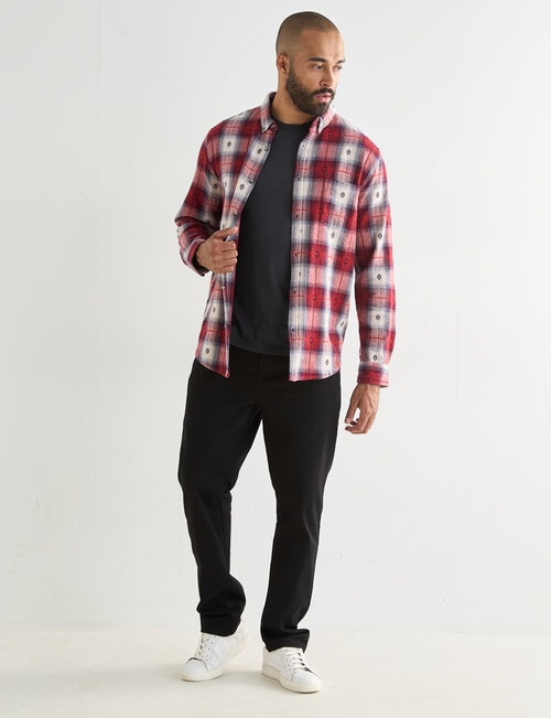 Gasoline Rider Check Long Sleeve Shirt, Red product photo View 03 L