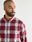 Gasoline Rider Check Long Sleeve Shirt, Red product photo View 05 S