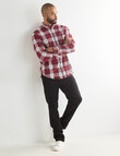 Gasoline Rider Check Long Sleeve Shirt, Red product photo View 08 S