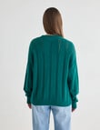 Zest Cotton Pointelle Cardigan, Evergreen product photo View 02 S