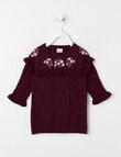 Teeny Weeny Swan Song Knit Flower Dress, Cherry product photo