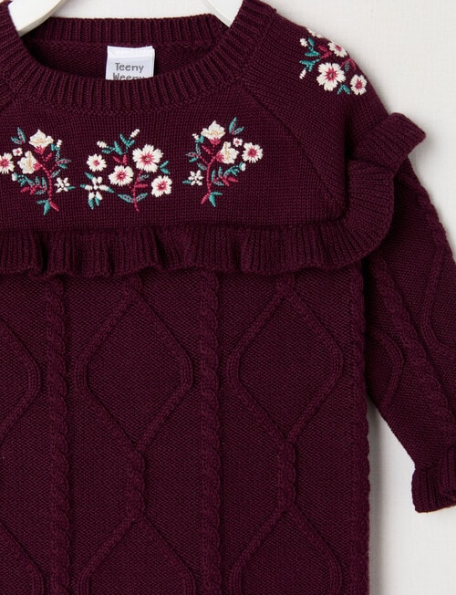 Teeny Weeny Swan Song Knit Flower Dress, Cherry product photo View 02 L
