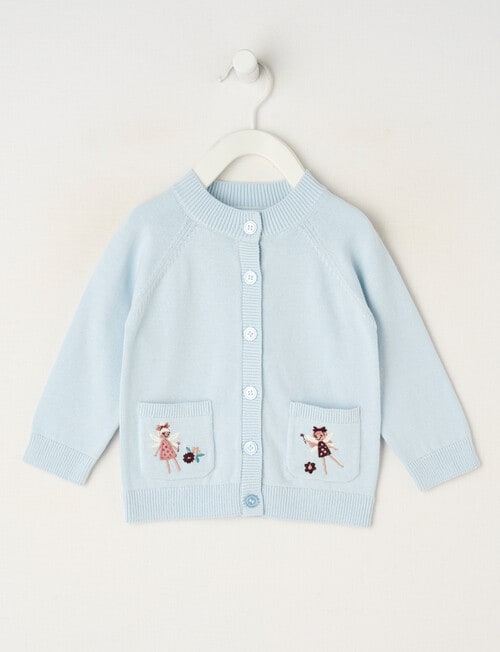 Teeny Weeny Swan Song Crew Knit Fairy Cardigan, Blue product photo