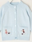 Teeny Weeny Swan Song Crew Knit Fairy Cardigan, Blue product photo View 02 S