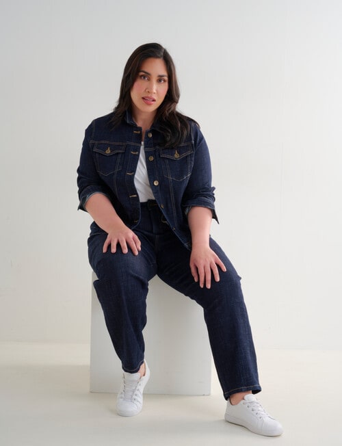 Denim Republic Curve Barrel Leg Jean, Rinse Wash product photo View 06 L