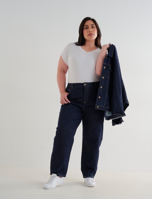 Denim Republic Curve Barrel Leg Jean, Rinse Wash product photo View 03 L